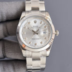 CLASSIC 41MM STAINLESS STEEL SMOOTH BEZEL DIAMOND NUMERAL WATCH