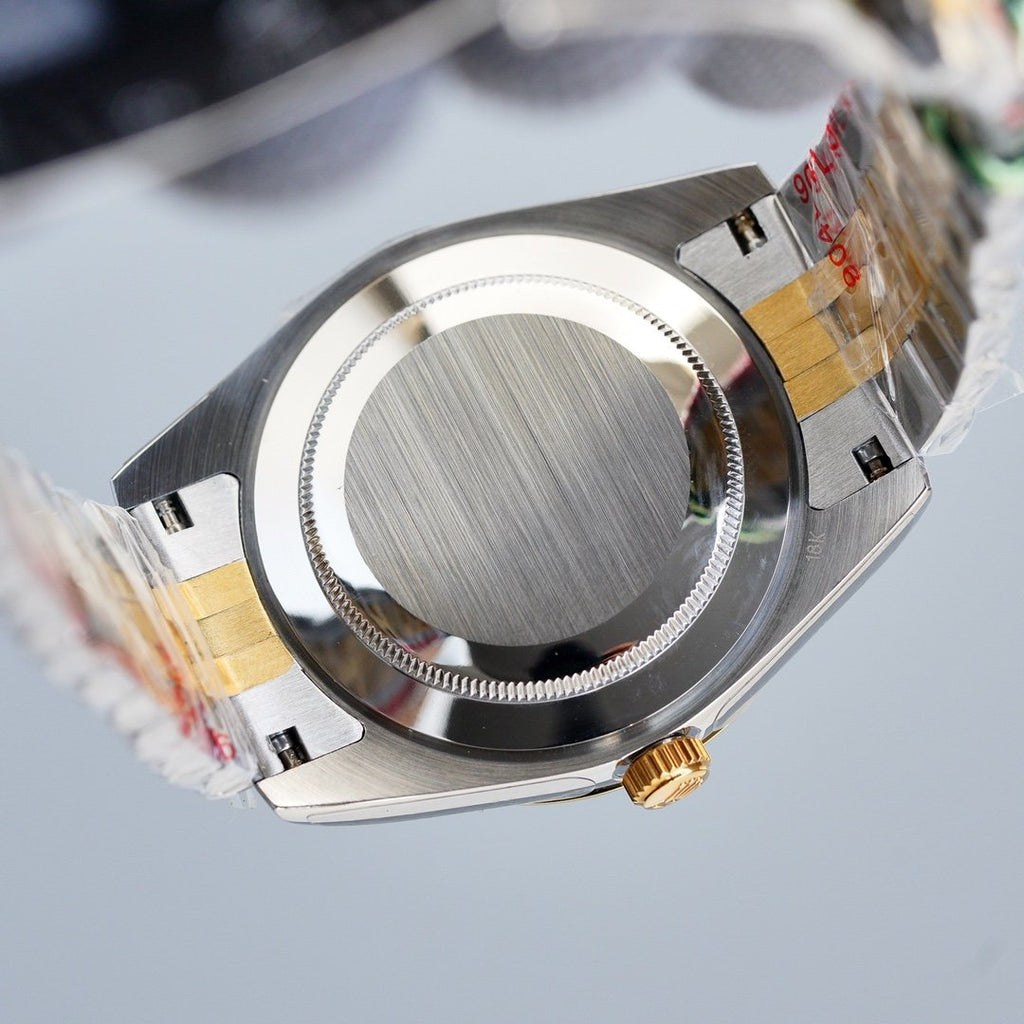 CLASSIC 41MM TWO-TONE RED DIAL STEEL BRACELET WATCH