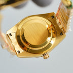 CLASSIC 41MM GOLD-TONE CASE RED DIAL STEEL BRACELET WATCH