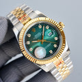 CLASSIC 41MM TWO-TONE GREEN DIAL STEEL BRACELET WATCH