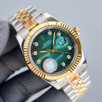 CLASSIC 41MM TWO-TONE GREEN DIAL STEEL BRACELET WATCH