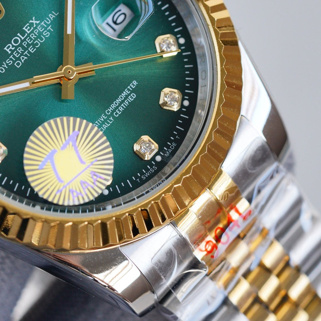CLASSIC 41MM TWO-TONE GREEN DIAL STEEL BRACELET WATCH