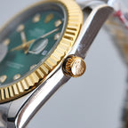 CLASSIC 41MM TWO-TONE GREEN DIAL STEEL BRACELET WATCH