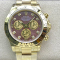 CLASSIC CUSTOM GOLD-TONE CASE RED PEARL DIAL WATCH