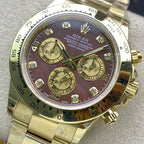 CLASSIC CUSTOM GOLD-TONE CASE RED PEARL DIAL WATCH