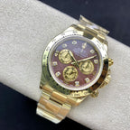 CLASSIC CUSTOM GOLD-TONE CASE RED PEARL DIAL WATCH