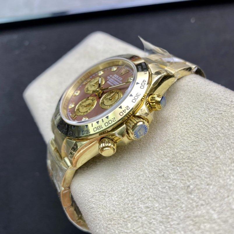 CLASSIC CUSTOM GOLD-TONE CASE RED PEARL DIAL WATCH