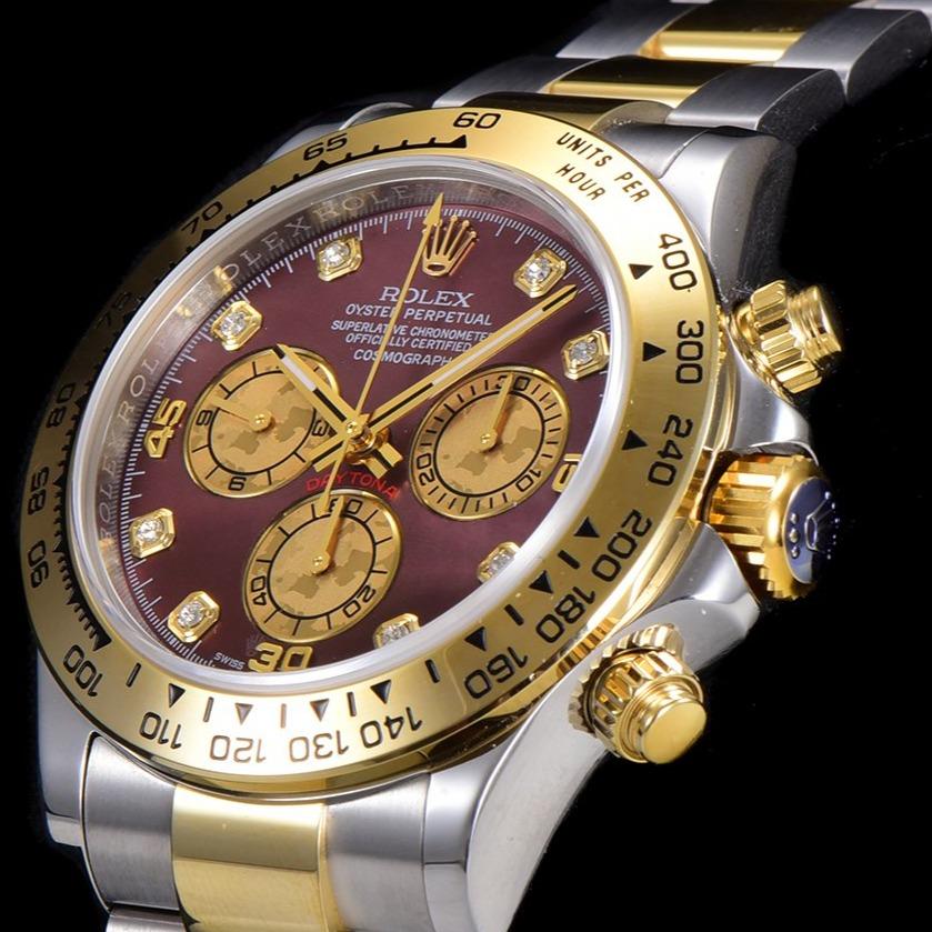 CLASSIC CUSTOM TWO-TONE RED PEARL DIAL WATCH