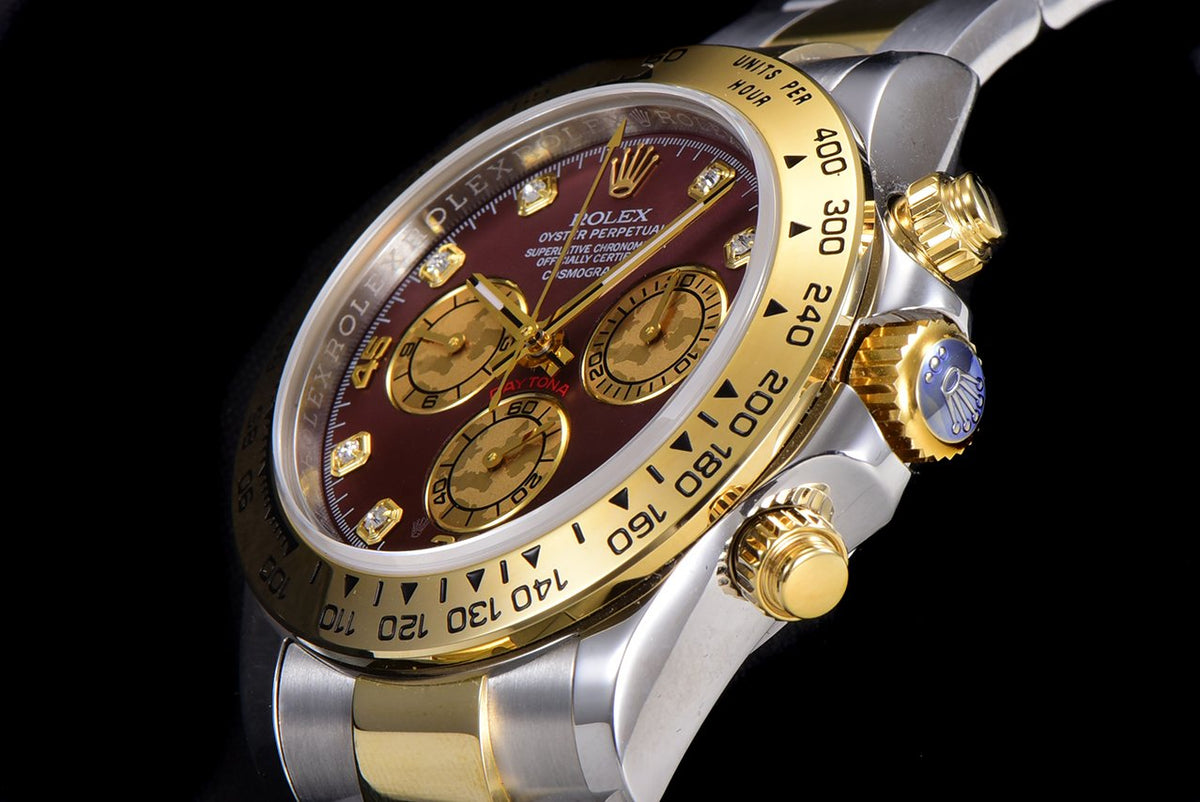 CLASSIC CUSTOM TWO-TONE RED PEARL DIAL WATCH
