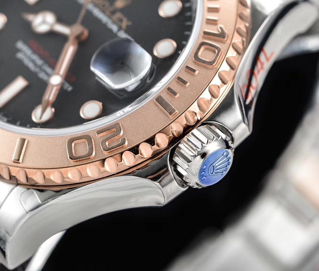 CLASSIC ROSE GOLD-TONE CASE BLACK DIAL WATCH