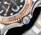 CLASSIC ROSE GOLD-TONE CASE BLACK DIAL WATCH