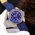 CLASSIC 40MM GOLD-TONE CASE RUBBER STRAP DATE WATCH