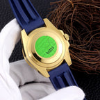 CLASSIC 40MM GOLD-TONE CASE RUBBER STRAP DATE WATCH