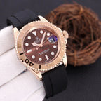 CLASSIC STAINLESS STEEL CASE RUBBER STRAP WATCH