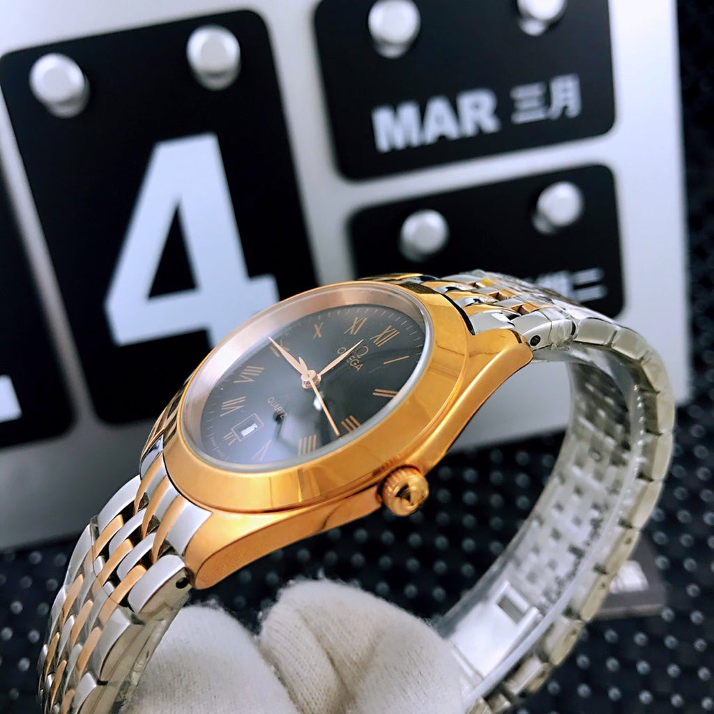 VARELLO CLASSIC 33MM QUARTZ GOLD STEEL BLACK DIAL