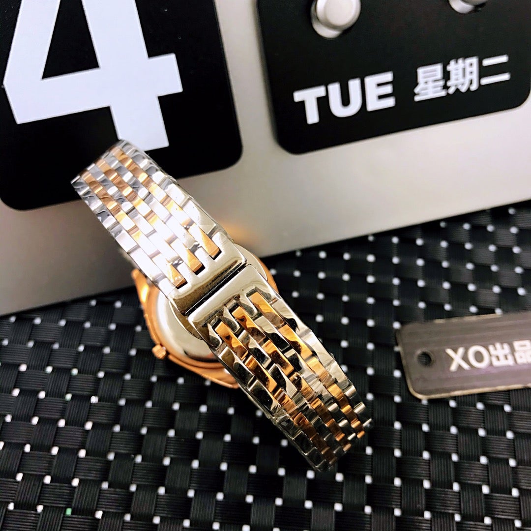 VARELLO CLASSIC 33MM QUARTZ GOLD STEEL BLACK DIAL