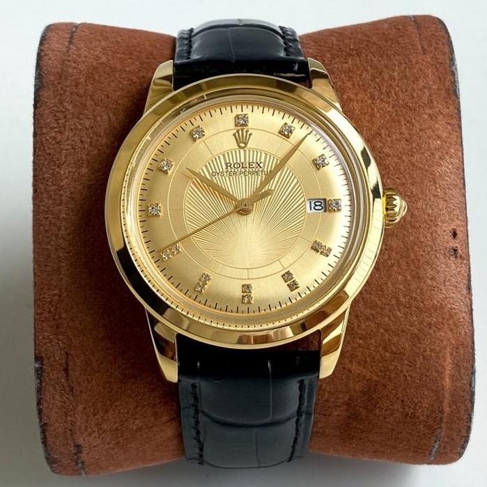 CLASSIC 40MM GOLD CASE LEATHER STRAP