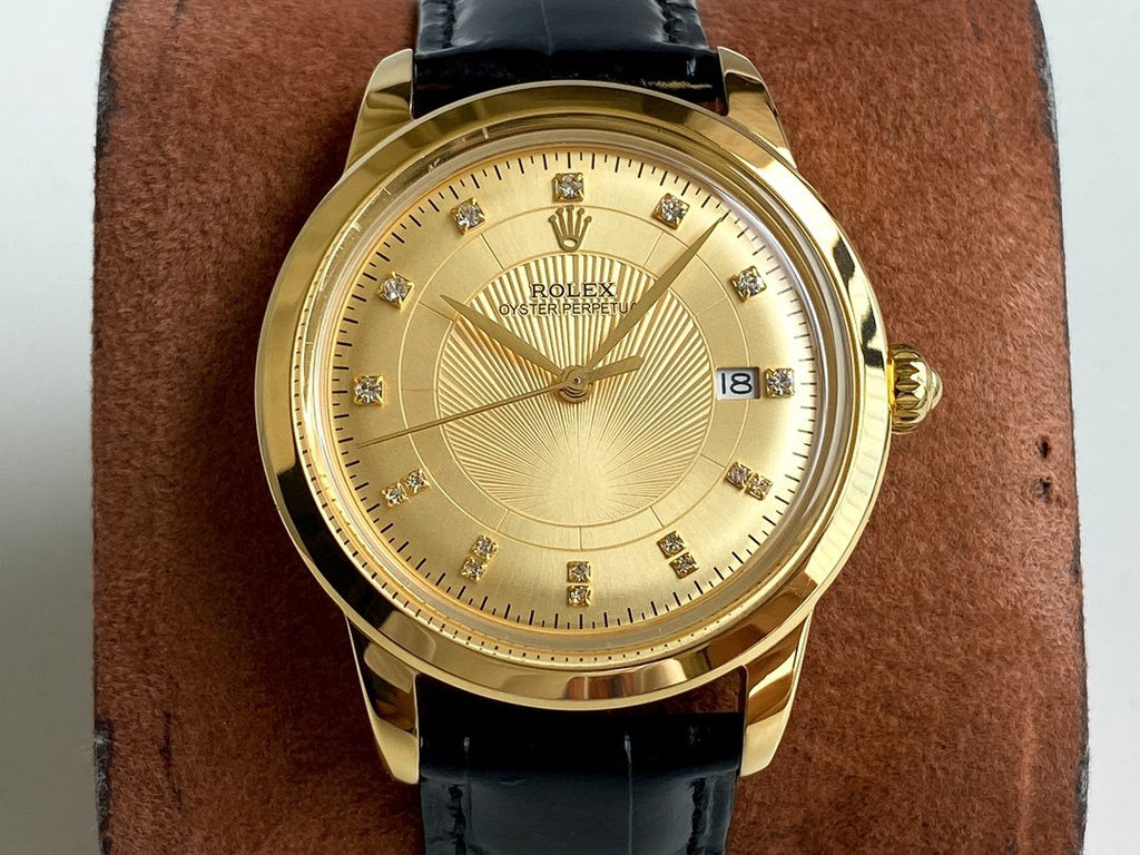 CLASSIC 40MM GOLD CASE LEATHER STRAP