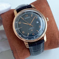 VARELLO Classic Men's Gold-Tone Manual-Winding Leather Strap Watch