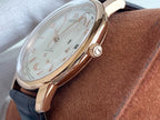 VARELLO Classic Men's Gold-Tone Manual-Winding Leather Strap Watch