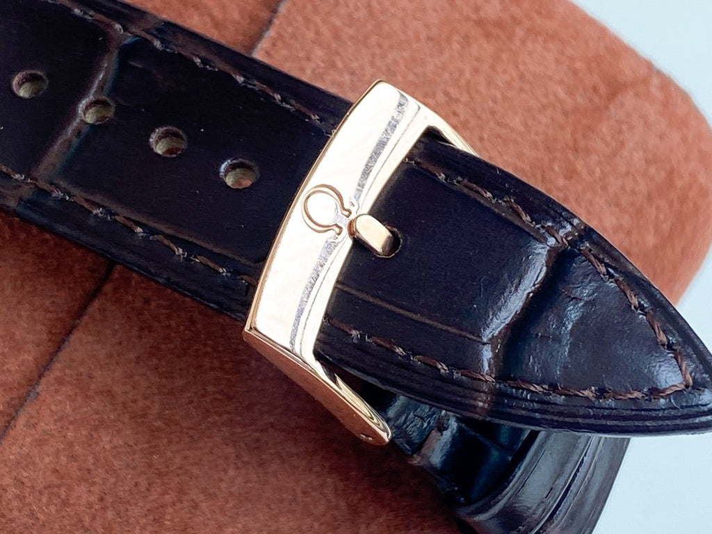 VARELLO Classic Men's Gold-Tone Manual-Winding Leather Strap Watch