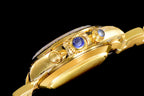 CLASSIC CUSTOM GOLD-TONE CASE BLUE MOP DIAL CHRONOGRAPH WATCH