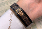 CLASSIC 40MM CUSTOM GOLD-TONE CASE BLACK DIAL HAND-ENGRAVED WATCH