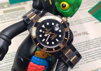 CLASSIC 40MM CUSTOM GOLD-TONE CASE BLACK DIAL HAND-ENGRAVED WATCH