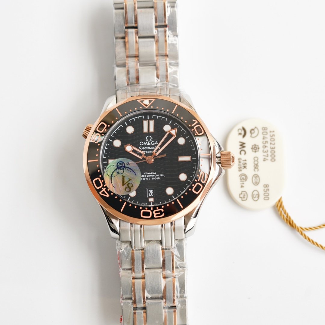 VARELLO CLASSIC DIVER 300M CO-AXIAL 42MM ROSE GOLD BLACK CERAMIC