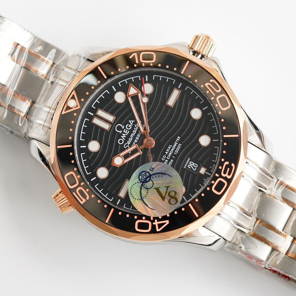 VARELLO CLASSIC DIVER 300M CO-AXIAL 42MM ROSE GOLD BLACK CERAMIC