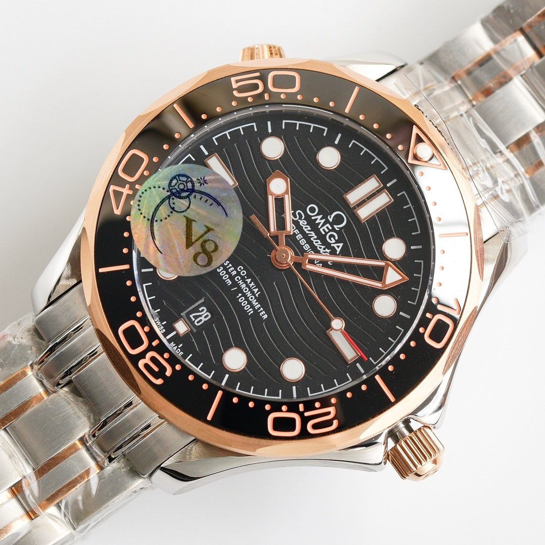 VARELLO CLASSIC DIVER 300M CO-AXIAL 42MM ROSE GOLD BLACK CERAMIC