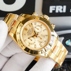 CLASSIC 40MM GOLD-TONE CASE DIAMOND NUMERAL WATCH
