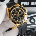CLASSIC 40MM GOLD CASE BLACK RUBBER STRAP
