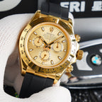 CLASSIC 40MM GOLD CASE BLACK RUBBER STRAP