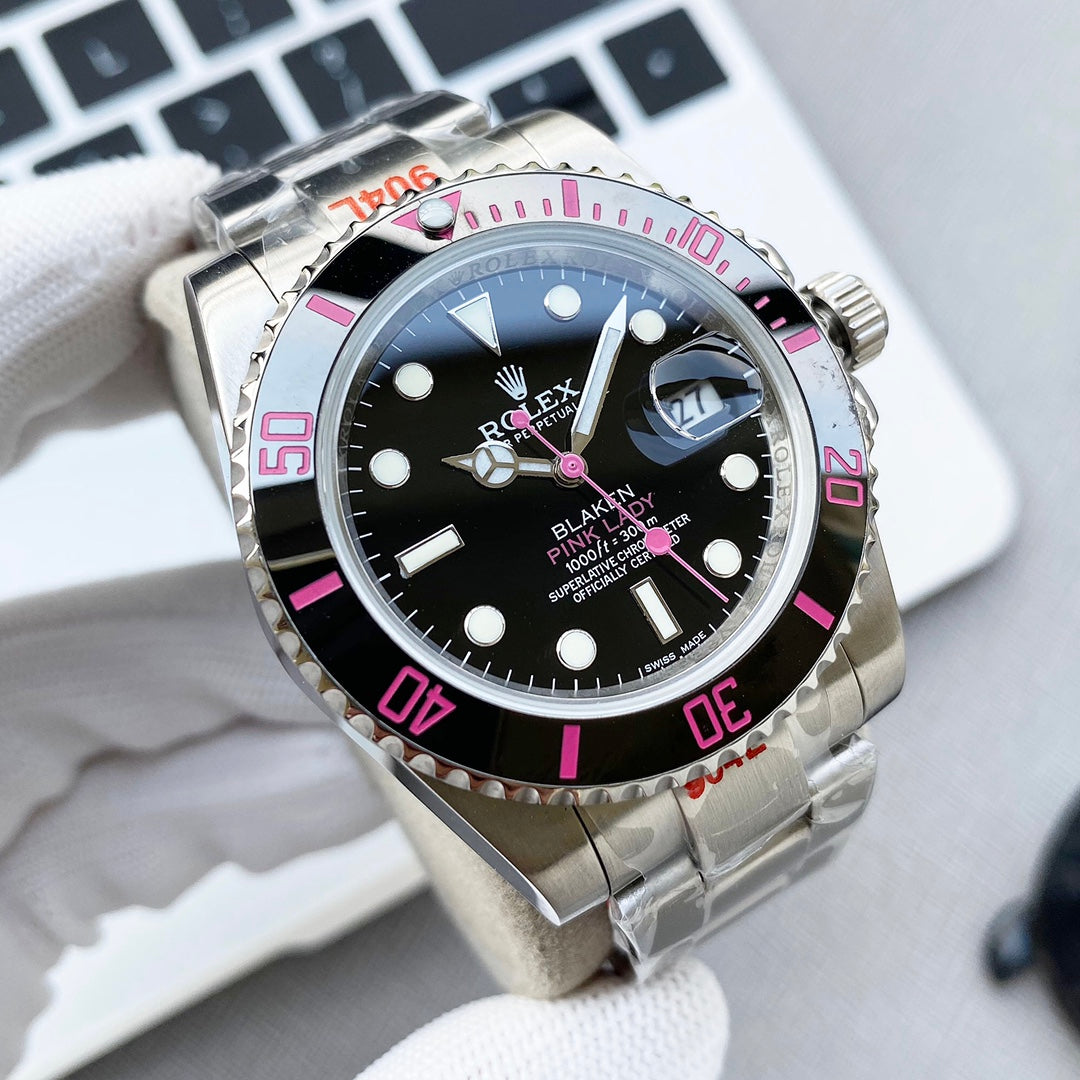 CLASSIC 40MM CUSTOM PURPLE BEZEL BLACK DIAL