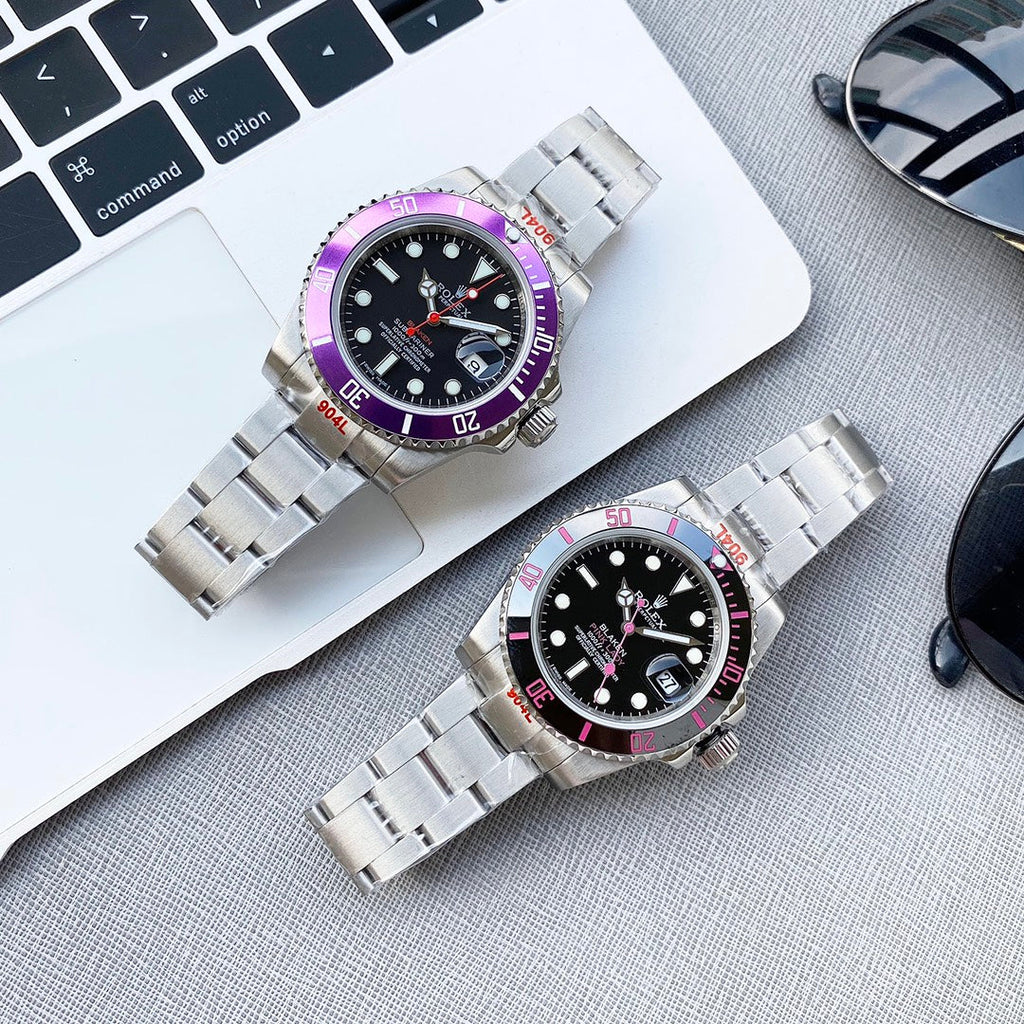 CLASSIC 40MM CUSTOM PURPLE BEZEL BLACK DIAL