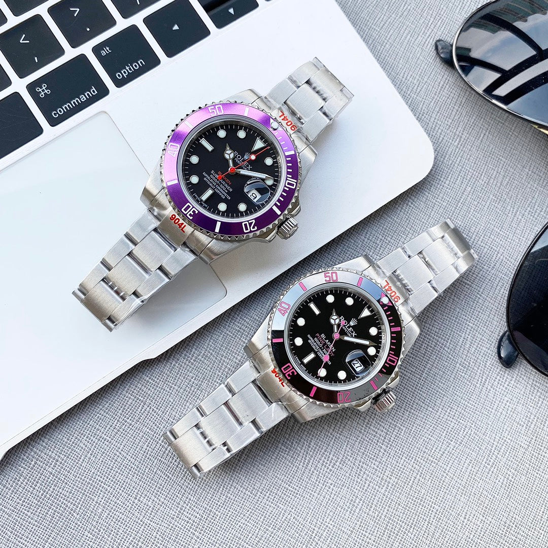 CLASSIC 40MM CUSTOM PURPLE BEZEL BLACK DIAL