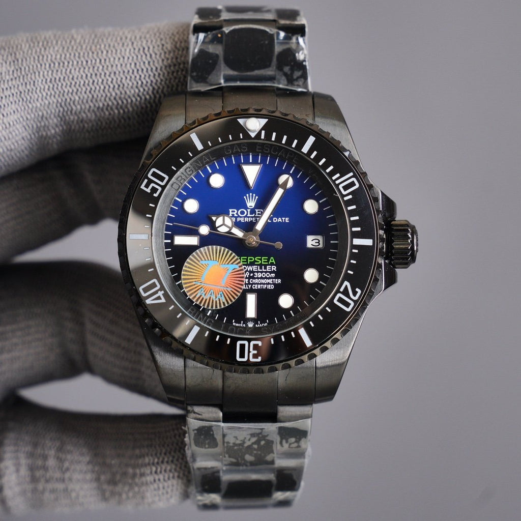 CLASSIC 44MM CUSTOM ALL-BLACK DEEP BLUE DIAL DIVE WATCH