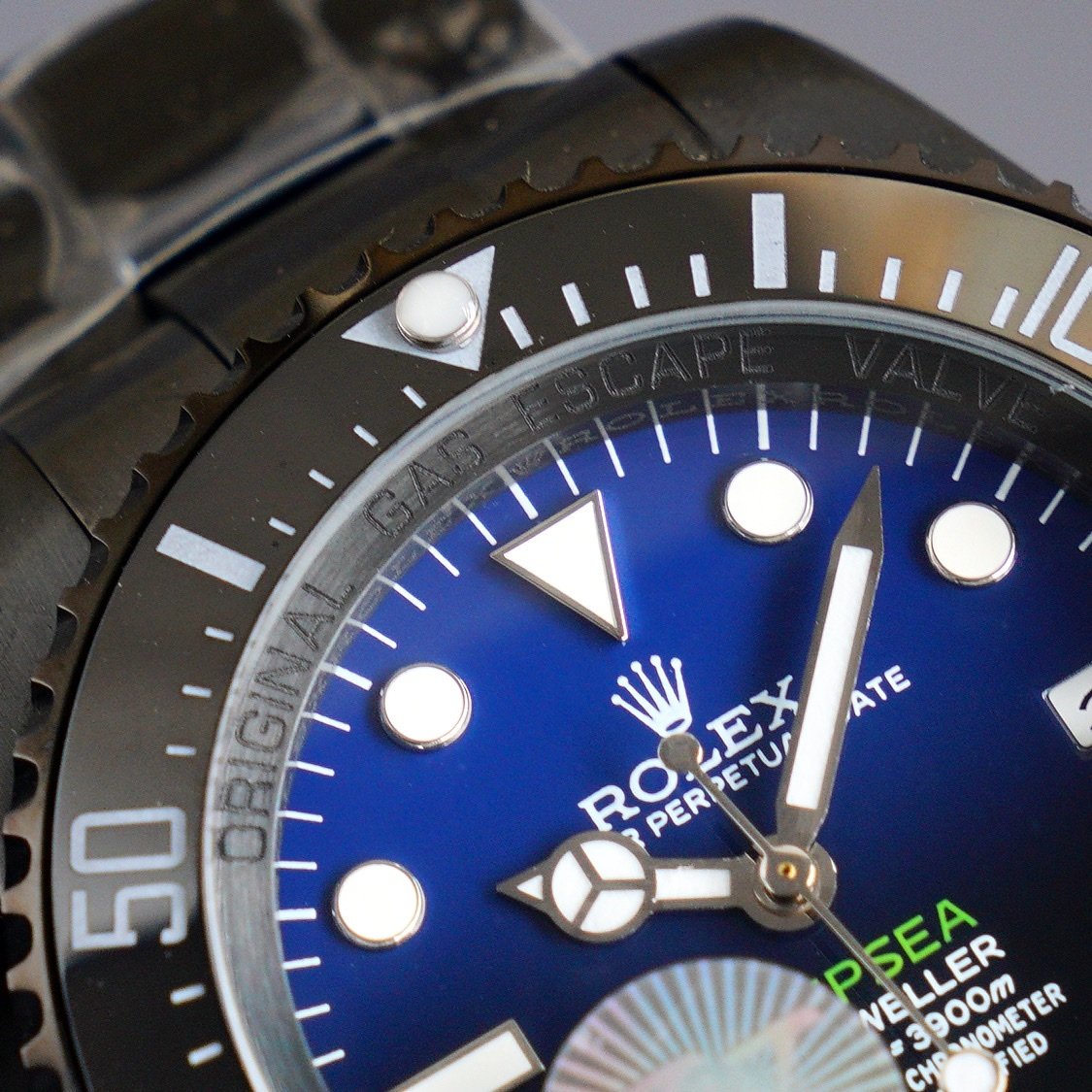 CLASSIC 44MM CUSTOM ALL-BLACK DEEP BLUE DIAL DIVE WATCH