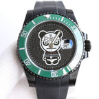 CLASSIC 40MM CUSTOM GREEN BEZEL BLACK BEAR DIAL DIVE WATCH