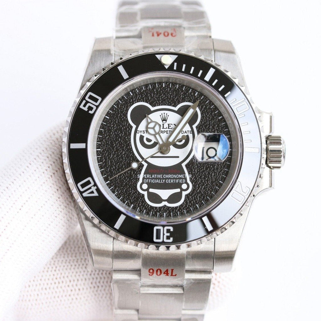 CLASSIC 40MM CUSTOM GREEN BEZEL BLACK BEAR DIAL DIVE WATCH