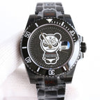 CLASSIC 40MM CUSTOM GREEN BEZEL BLACK BEAR DIAL DIVE WATCH