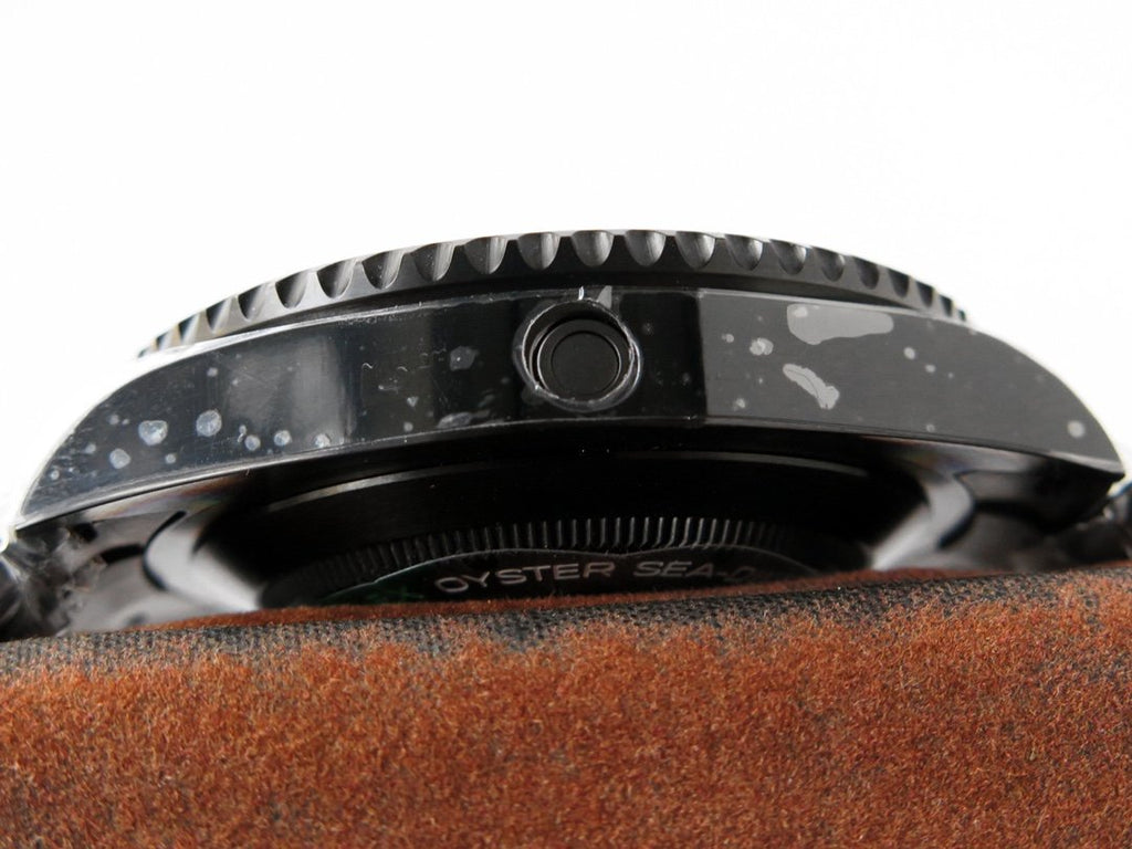 CLASSIC 44MM BLACK CUSTOM WAVE-PATTERN DIAL DIVE WATCH
