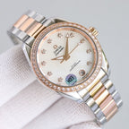 VARELLO CLASSIC  34MM ROSE GOLD STEEL DIAMOND BEZEL