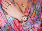 VARELLO CLASSIC  34MM ROSE GOLD STEEL DIAMOND BEZEL