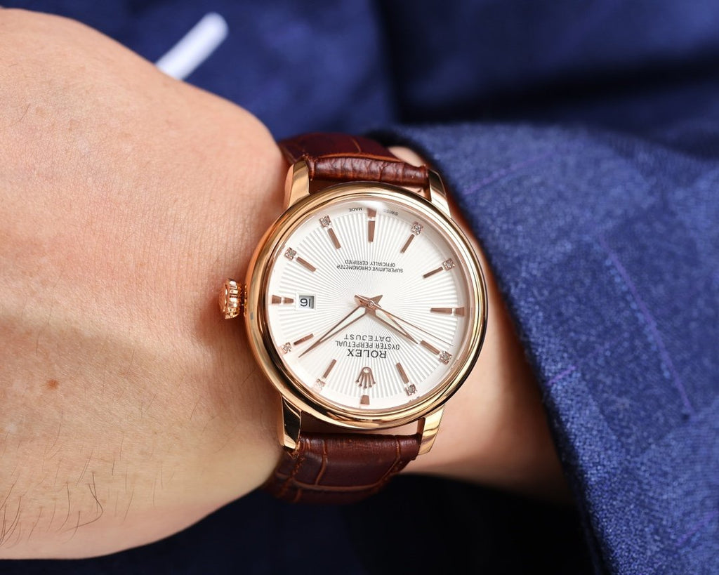 CLASSIC 41MM WHITE DIAL DIAMOND NUMERAL WATCH