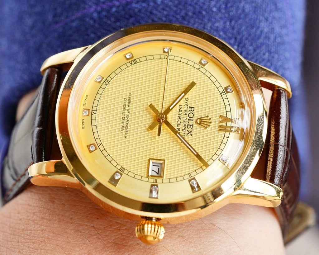 CLASSIC 41MM GOLD CASE DIAMOND NUMERALS