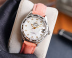 VARELLO CLASSIC  LADYMATIC 31MM MOP DIAL PINK LEATHER