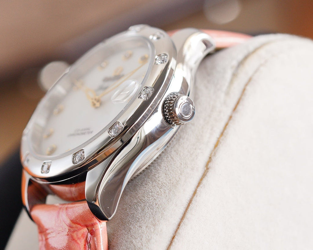 VARELLO CLASSIC  LADYMATIC 31MM MOP DIAL PINK LEATHER