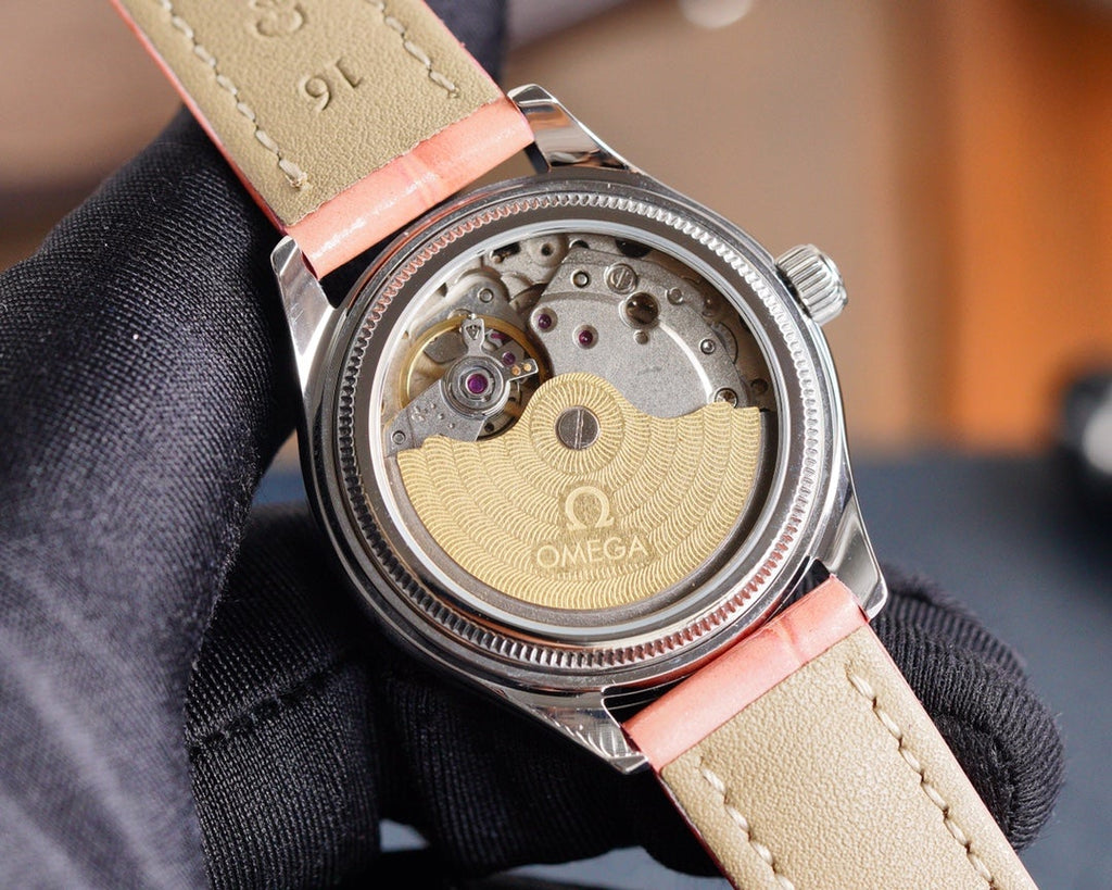 VARELLO CLASSIC  LADYMATIC 31MM MOP DIAL PINK LEATHER